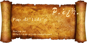 Pap Éliás névjegykártya